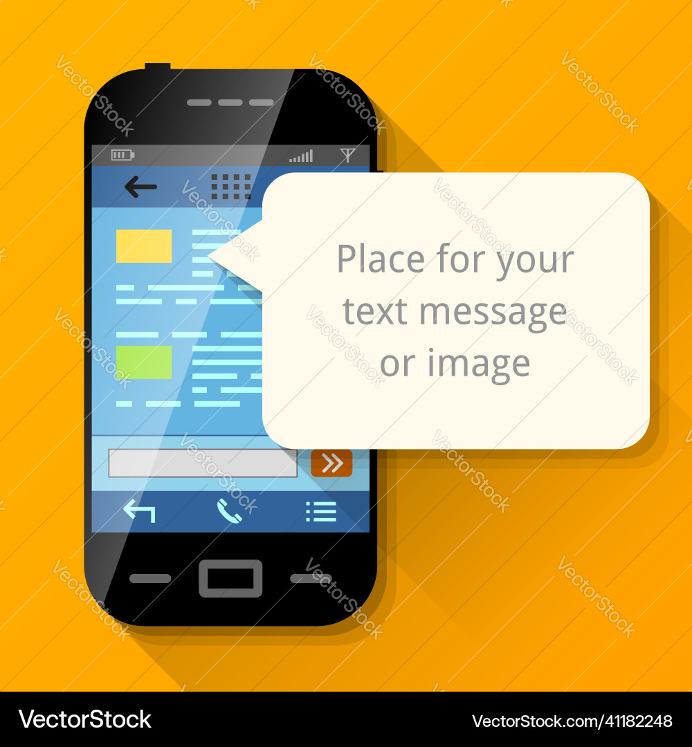 Smartphone with blank message bubble Royalty Free Vector