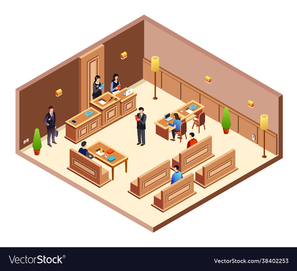 Court Hearing Cross Section Royalty Free Vector Image