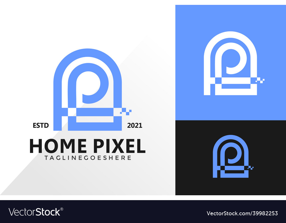 Home Pixel Logo And Icon Design Concept Royalty Free Vector