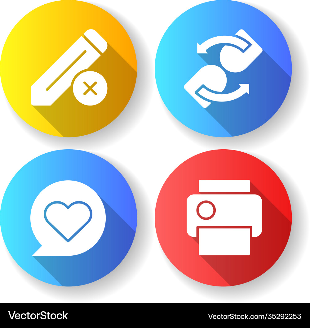 Modern interface flat design long shadow glyph Vector Image