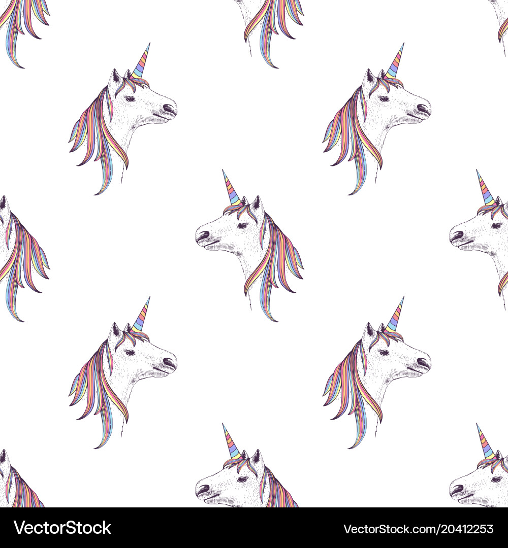 Seamless pattern with unicorns Royalty Free Vector Image