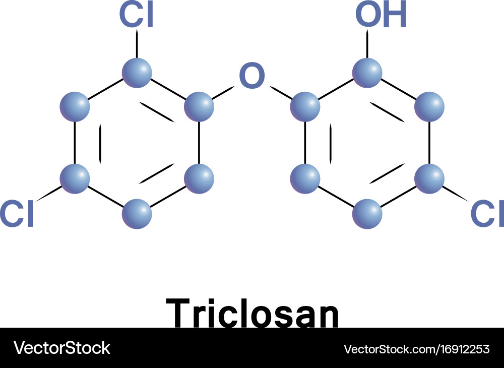Triclosan antibacterial antifungal Royalty Free Vector Image