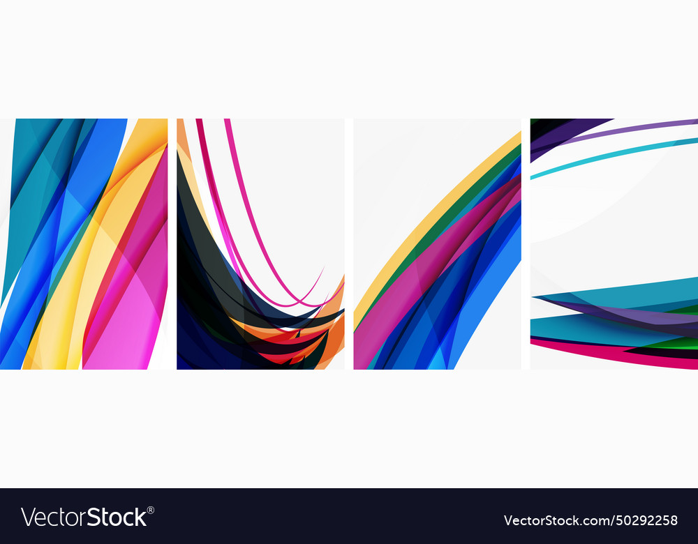 Abstract colorful wave posters for wallpaper Vector Image