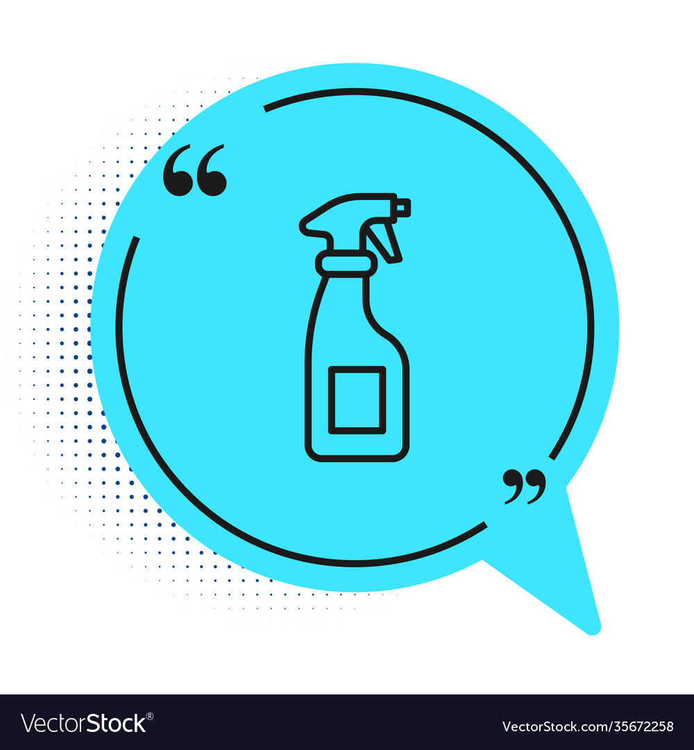 Black line cleaning spray bottle with detergent Vector Image
