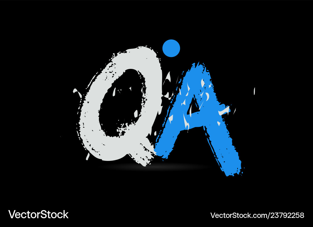 Blue white alphabet letter combination qa q Vector Image