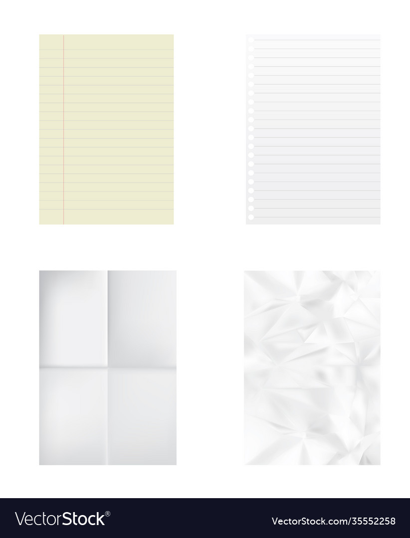 Four papers set vector image Four papers set