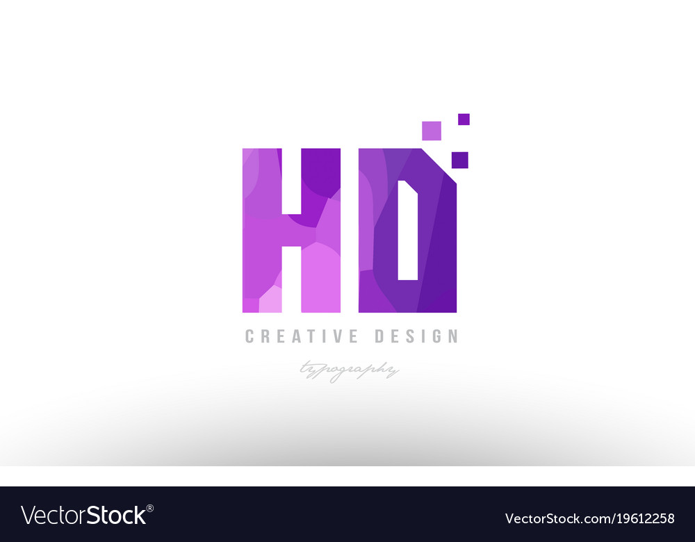 hd h d pink alphabet letter logo combination with vector image