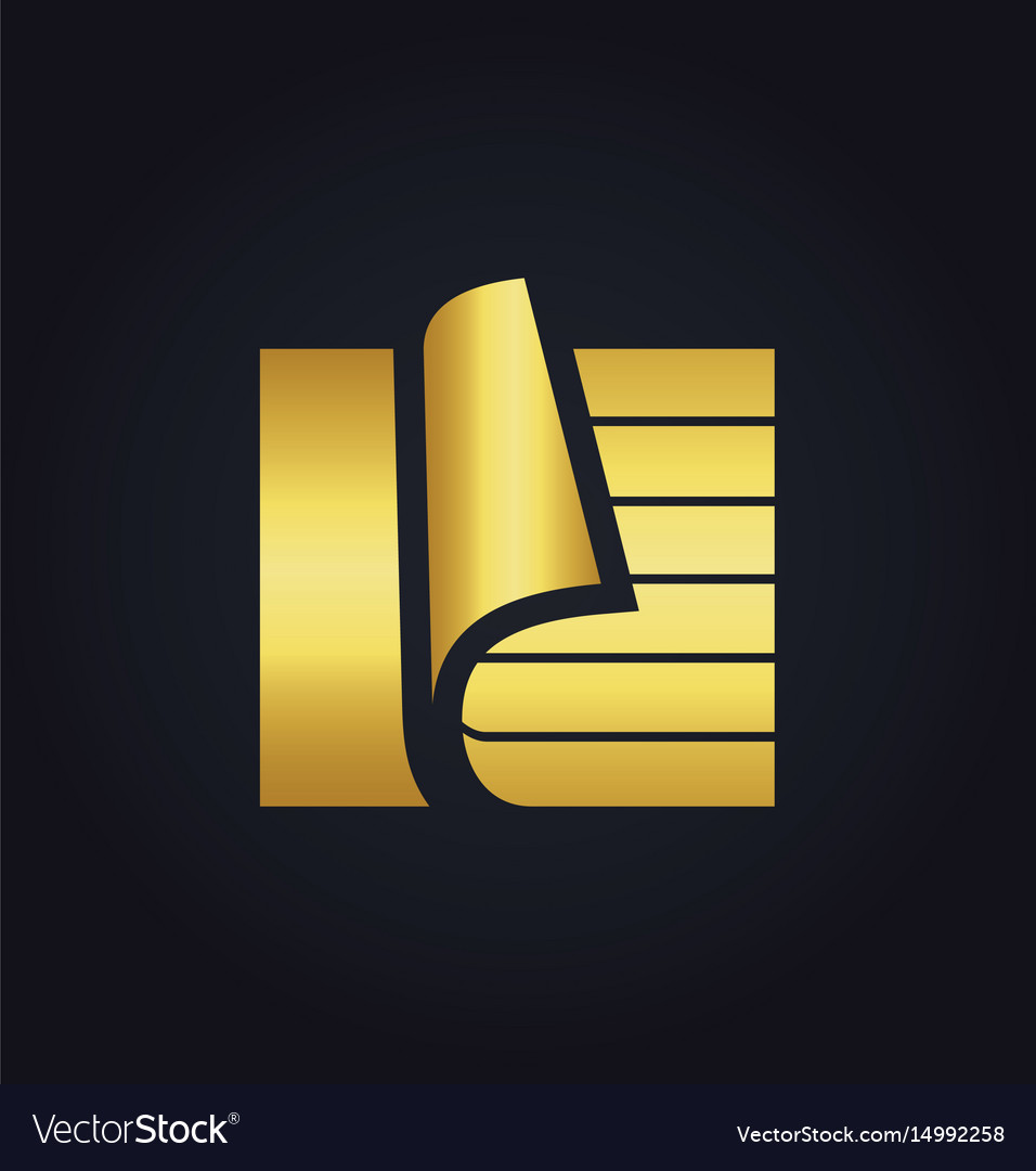 Paper document data storage gold logo Royalty Free Vector