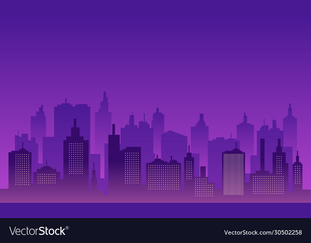 Silhouette background city night Royalty Free Vector Image