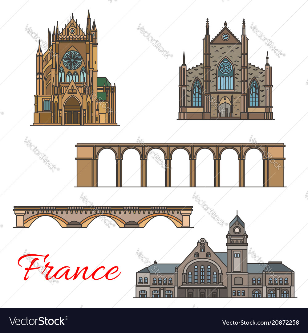 Travel landmark of france icon of old architecture