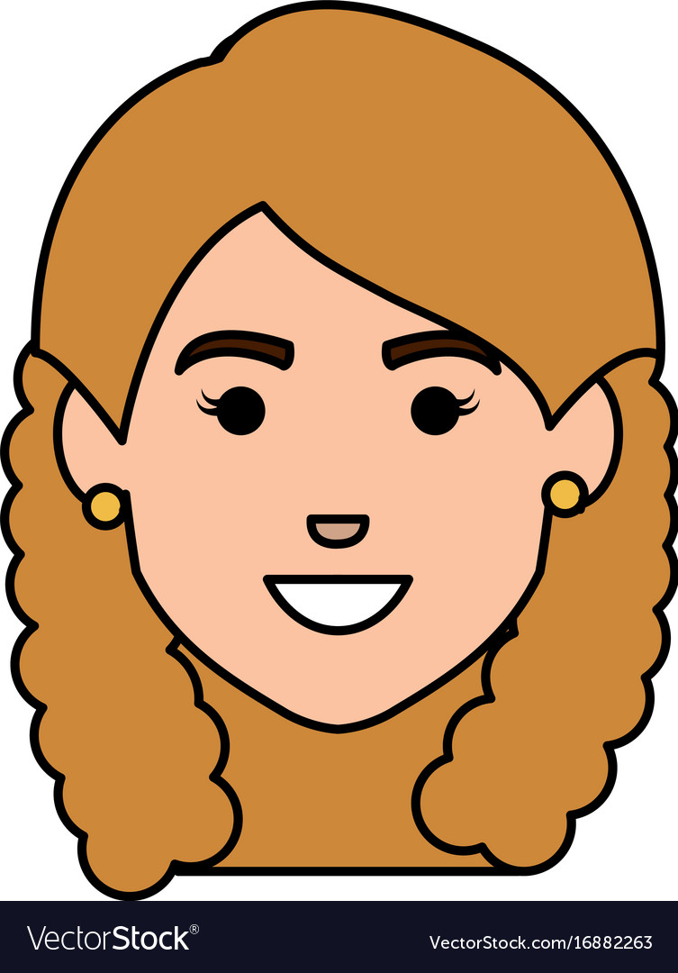 Beautiful woman head avatar character Royalty Free Vector