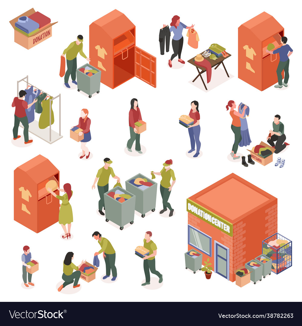 Clothes donation set Royalty Free Vector Image