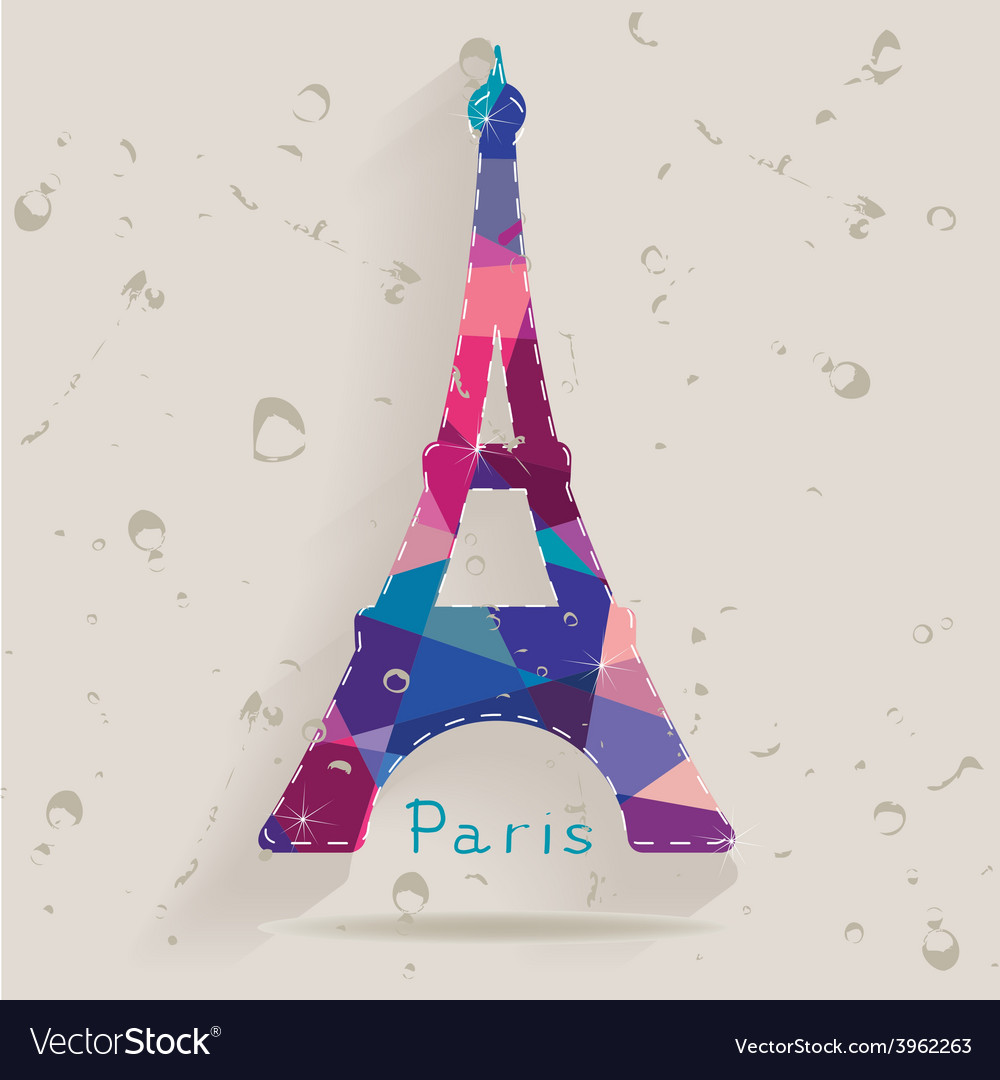 Eiffel tower made triangles Royalty Free Vector Image