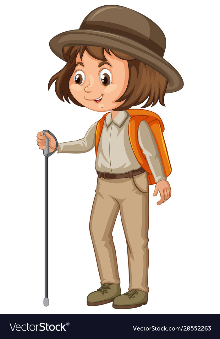 Girl in scout uniform on isolated background Vector Image