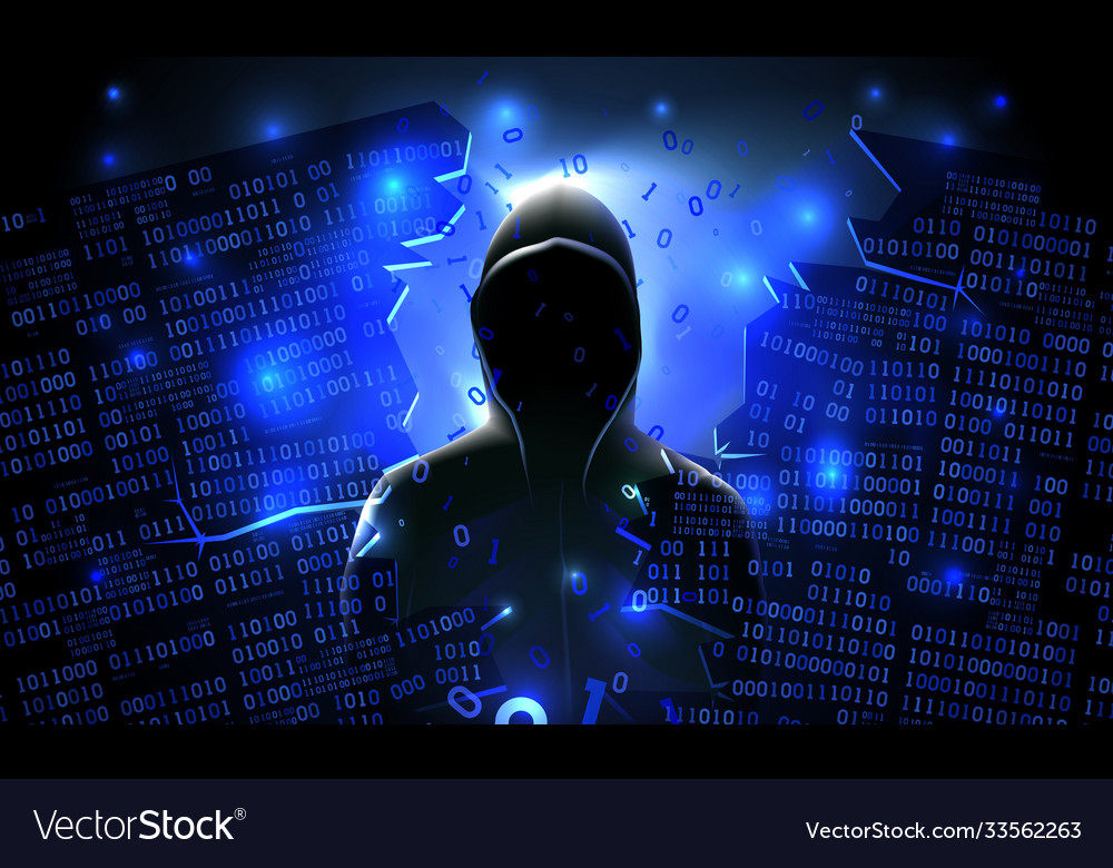 Hacker using internet hacked abstract Royalty Free Vector