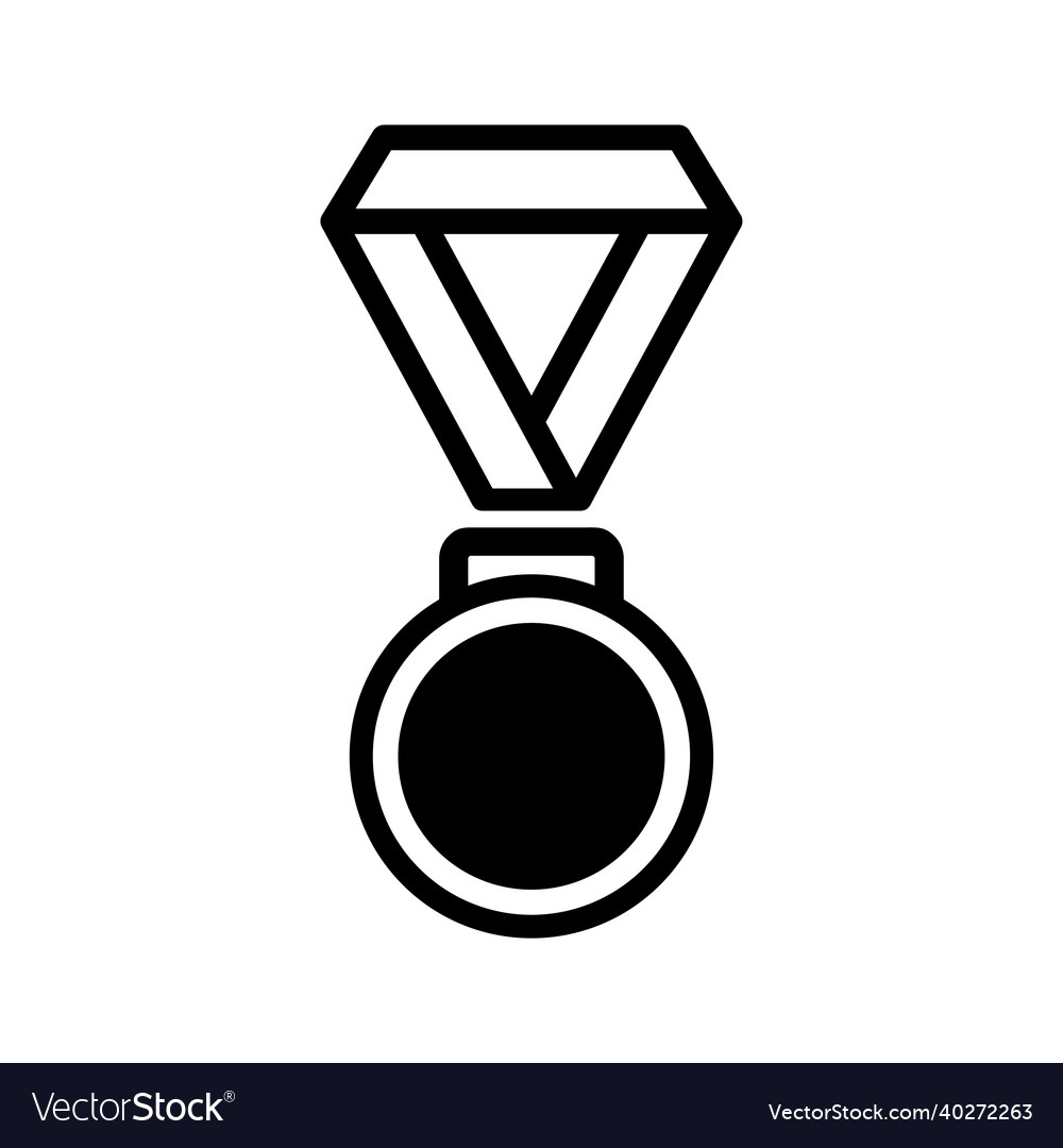 Medal icon in flat style Royalty Free Vector Image