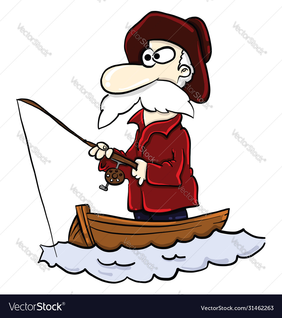 clipart old fisherman