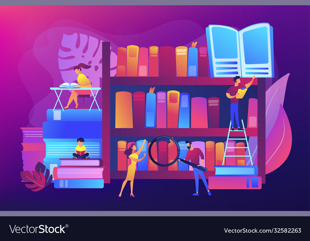 Public library concept Royalty Free Vector Image