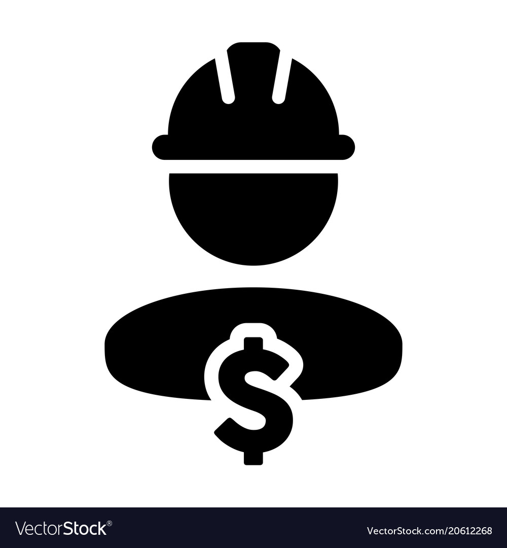 construction worker icon dollar