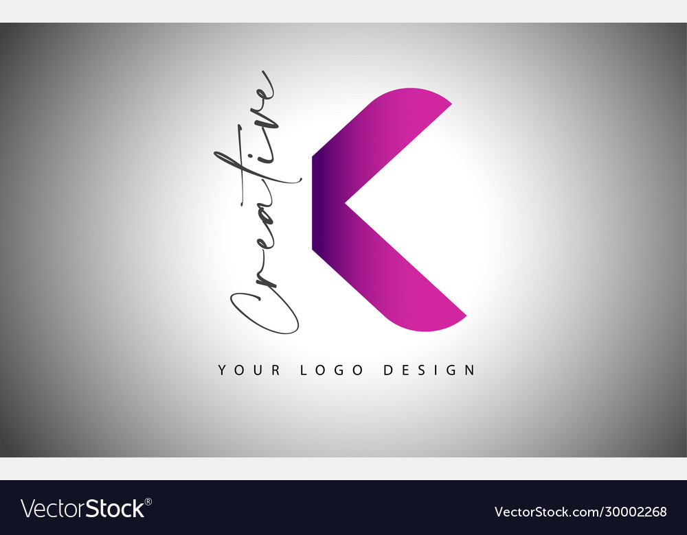 Creative letter k logo with purple gradient Vector Image