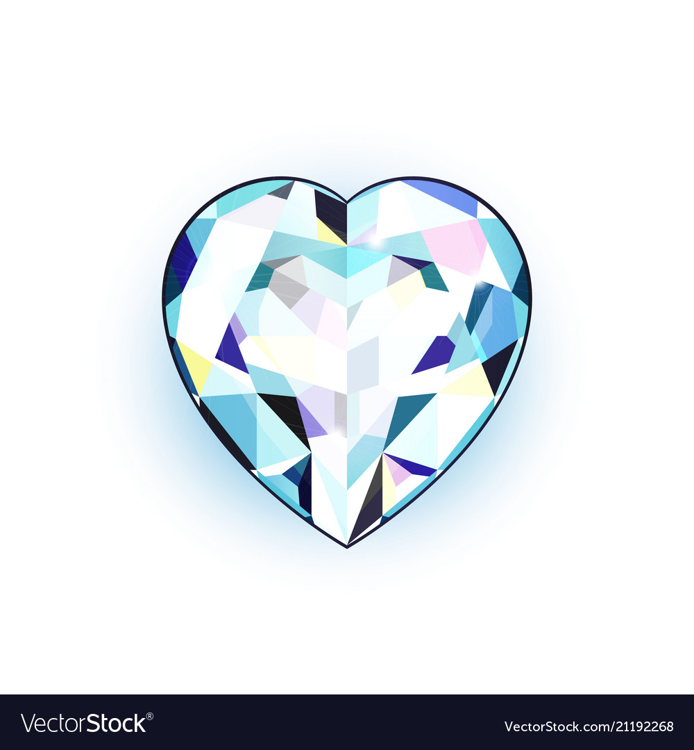 Jewel in the shape of heart isolated