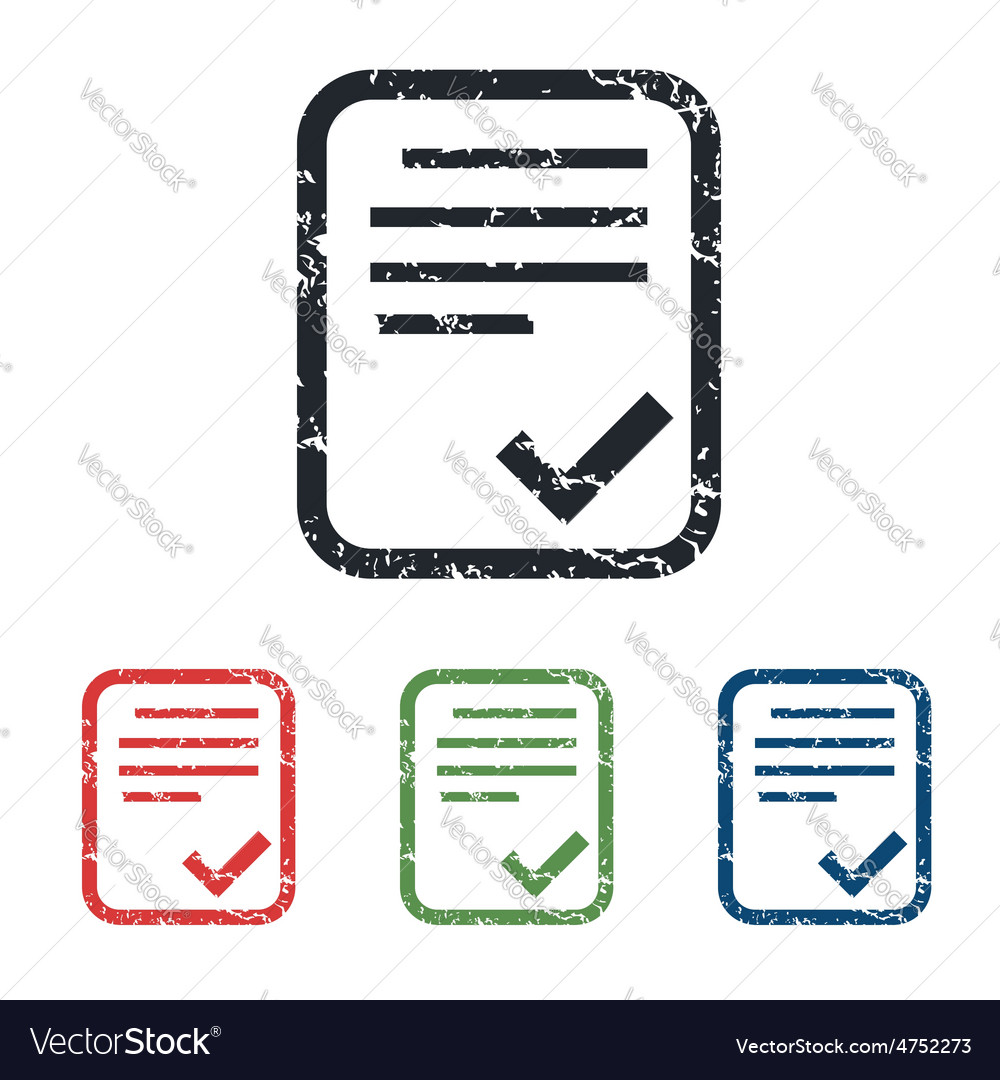 Accepted document grunge icon set