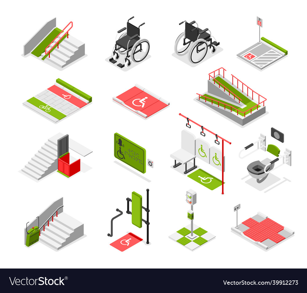 Accessible environment set vector image Accessible environment set