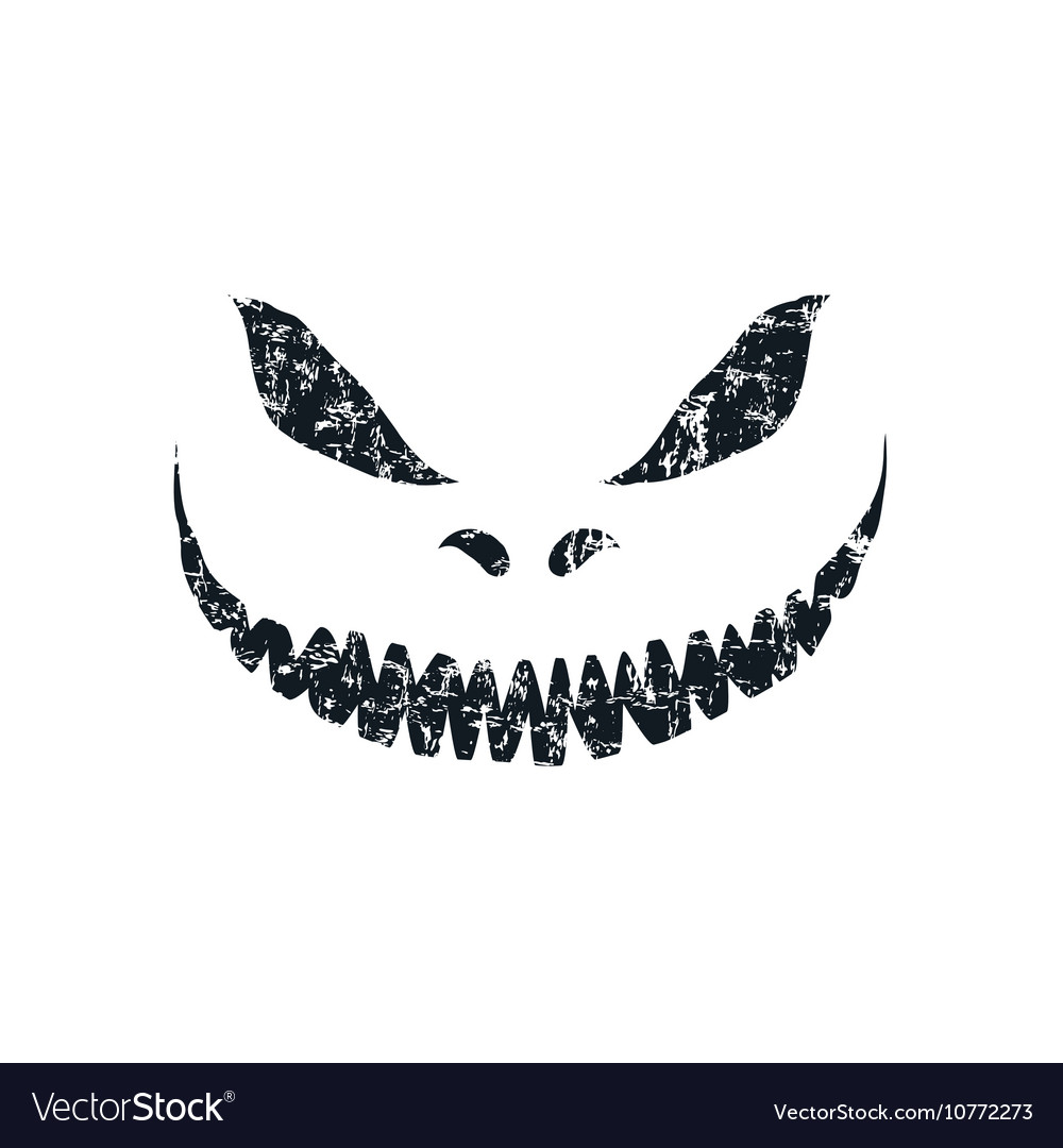 Scary face ghost on dark background Royalty Free Vector