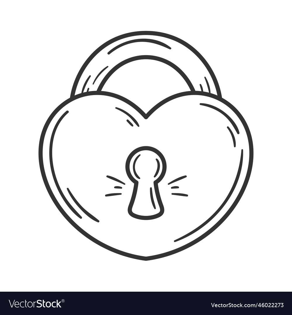 Heart love padlock Royalty Free Vector Image VectorStock
