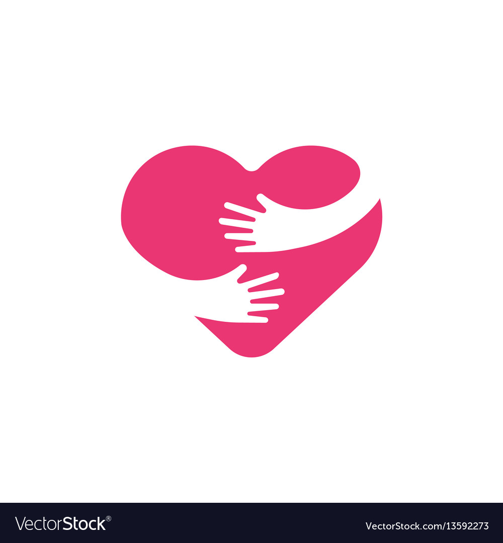 Download Hugging heart symbol hug yourself love yourself Vector Image