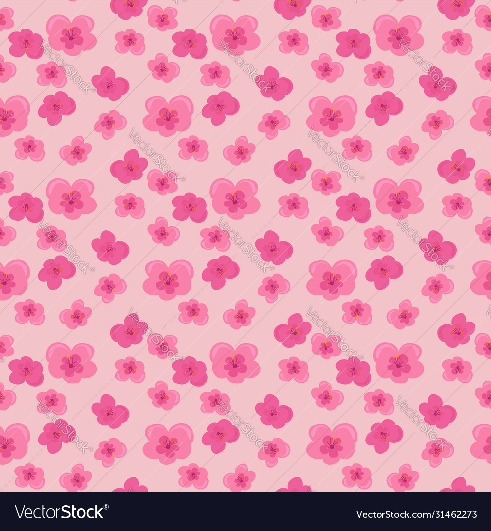 Pink flower pattern on white background Royalty Free Vector