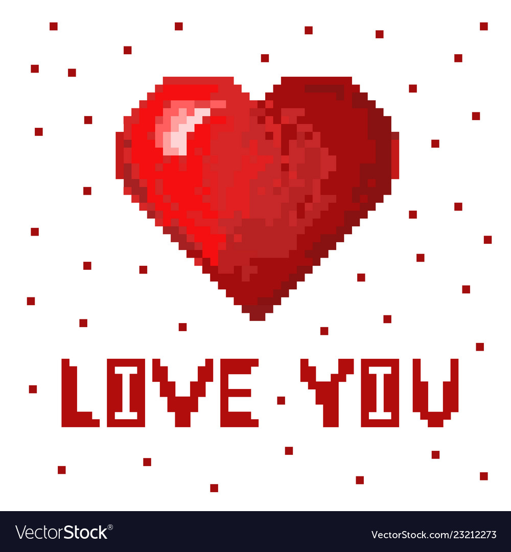 Pixel art heart Royalty Free Vector Image - VectorStock