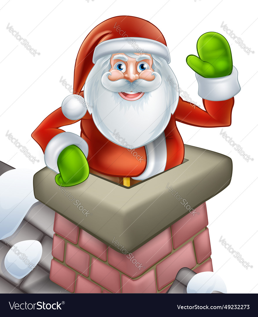 Santa christmas chimney scene Royalty Free Vector Image