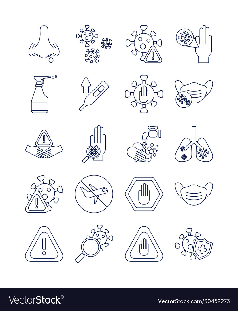 Set icons vaccination medical immunization Vector Image