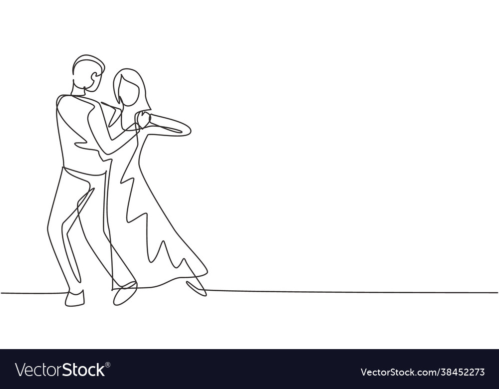 Single one line drawing man woman professional Vector Image