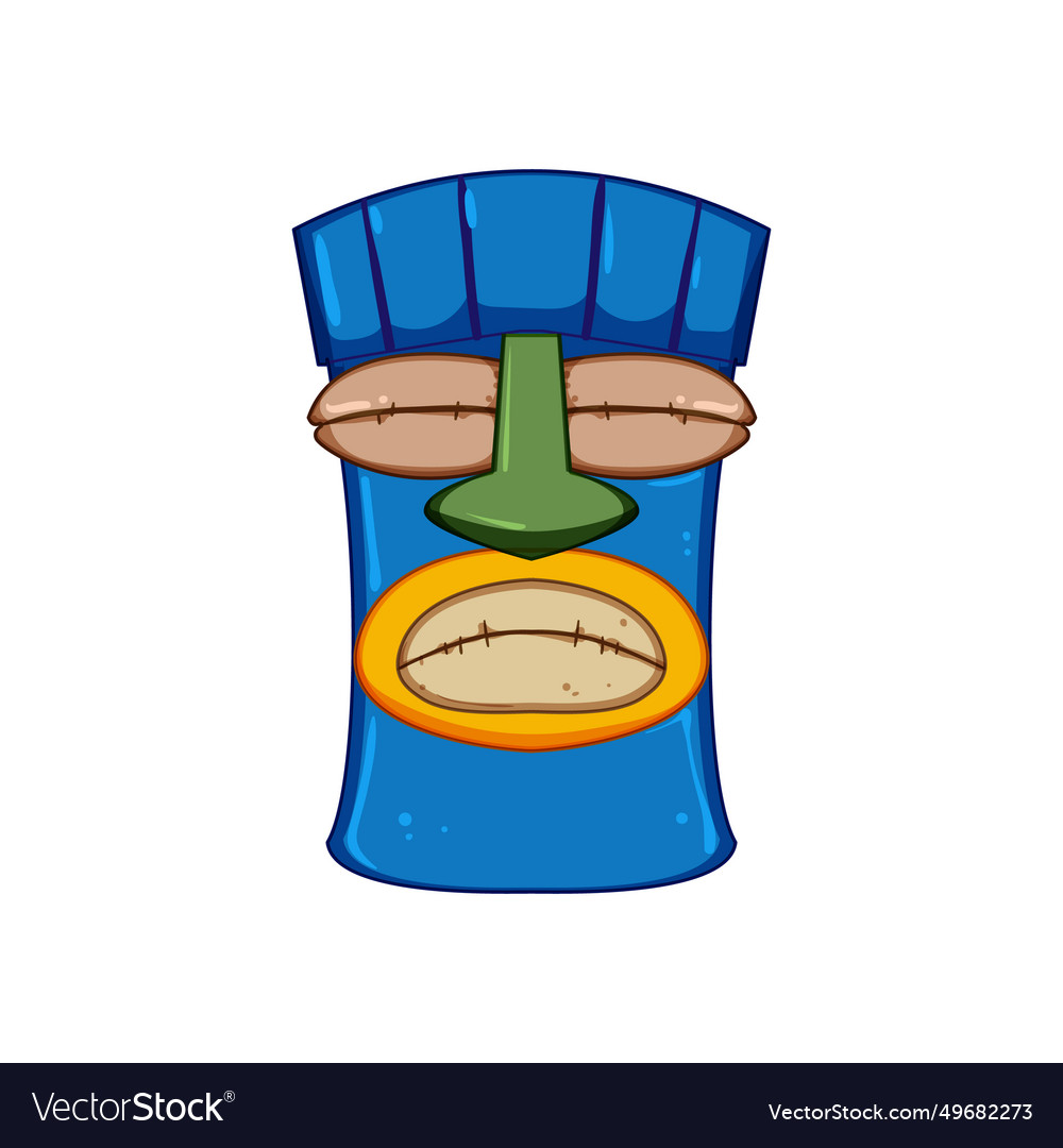 Tropical tiki mask cartoon Royalty Free Vector Image