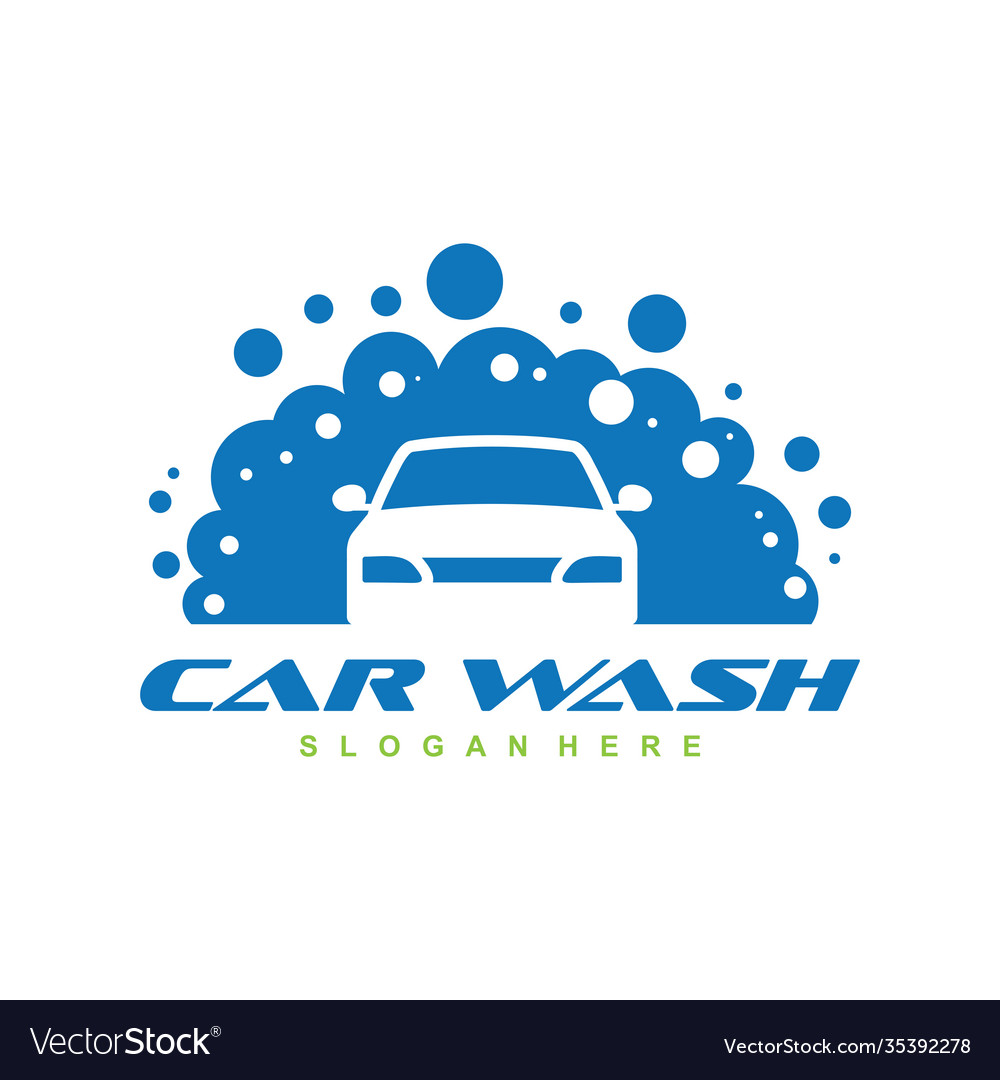 Car wash logo template designs cleaning Royalty Free Vector