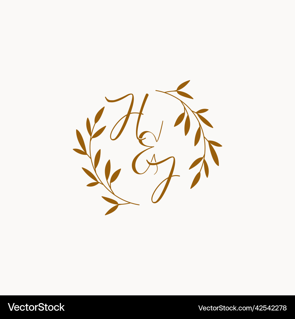 Hj initial wedding monogram logo Royalty Free Vector Image