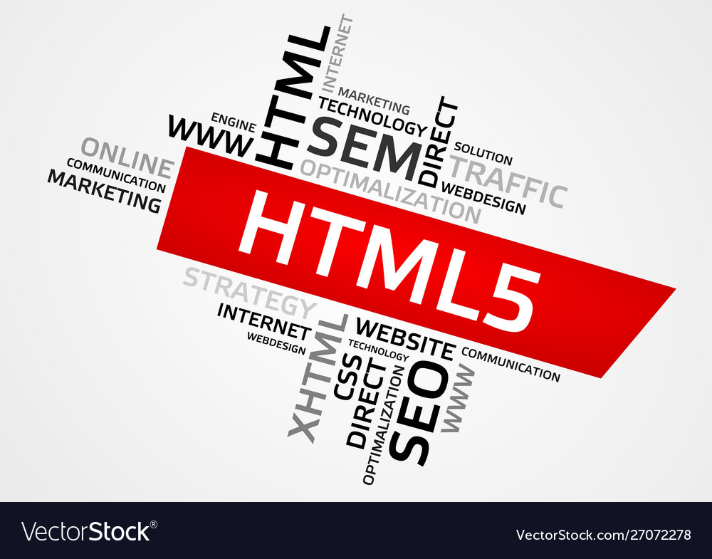 Html5 word cloud tag graphics Royalty Free Vector Image