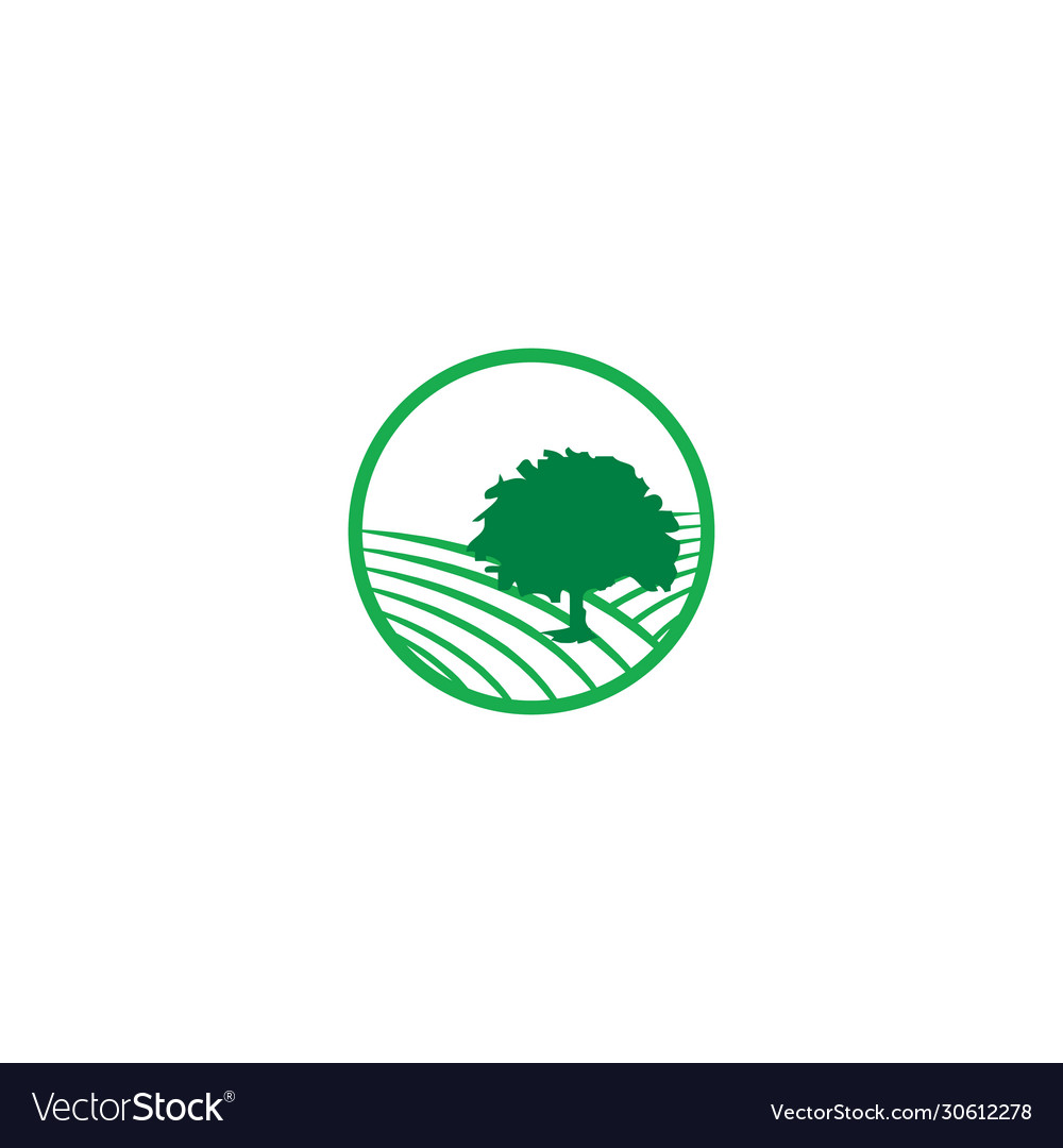 Oak farm with tree logo designs Royalty Free Vector Image