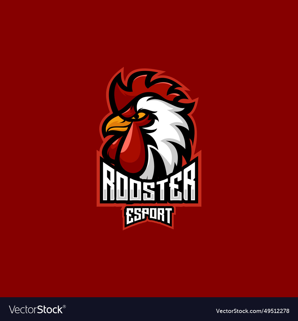 Rooster head logo esport team design gaming mascot