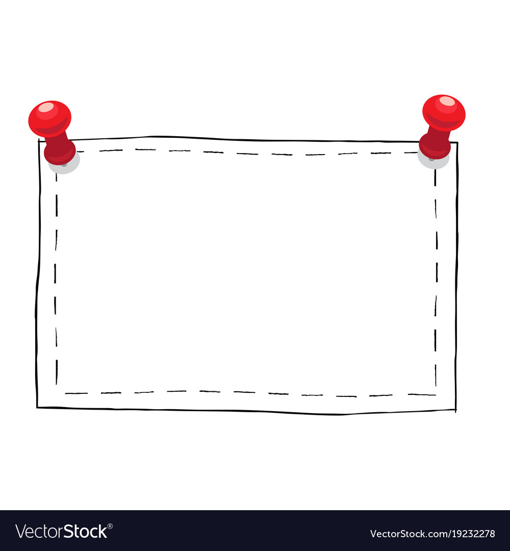 Download Simple square frame with pushpins Royalty Free Vector Image