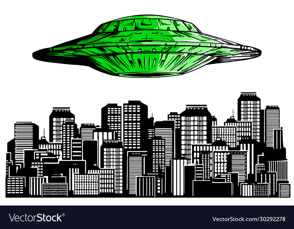 Ufo hiring at night city search professional Vector Image