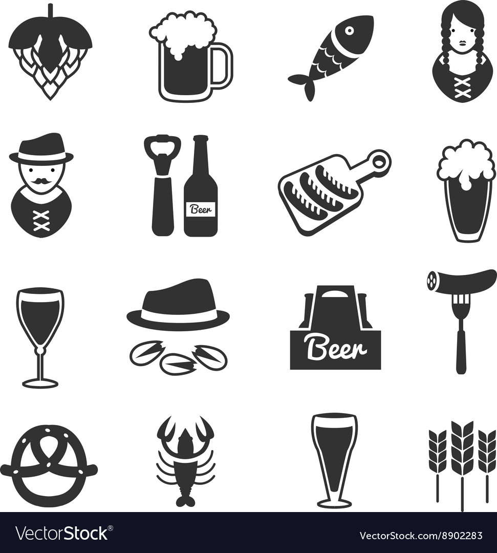 Black beer icon set Royalty Free Vector Image - VectorStock