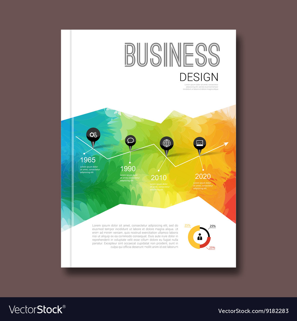 Business design triangle colorful background pins Vector Image