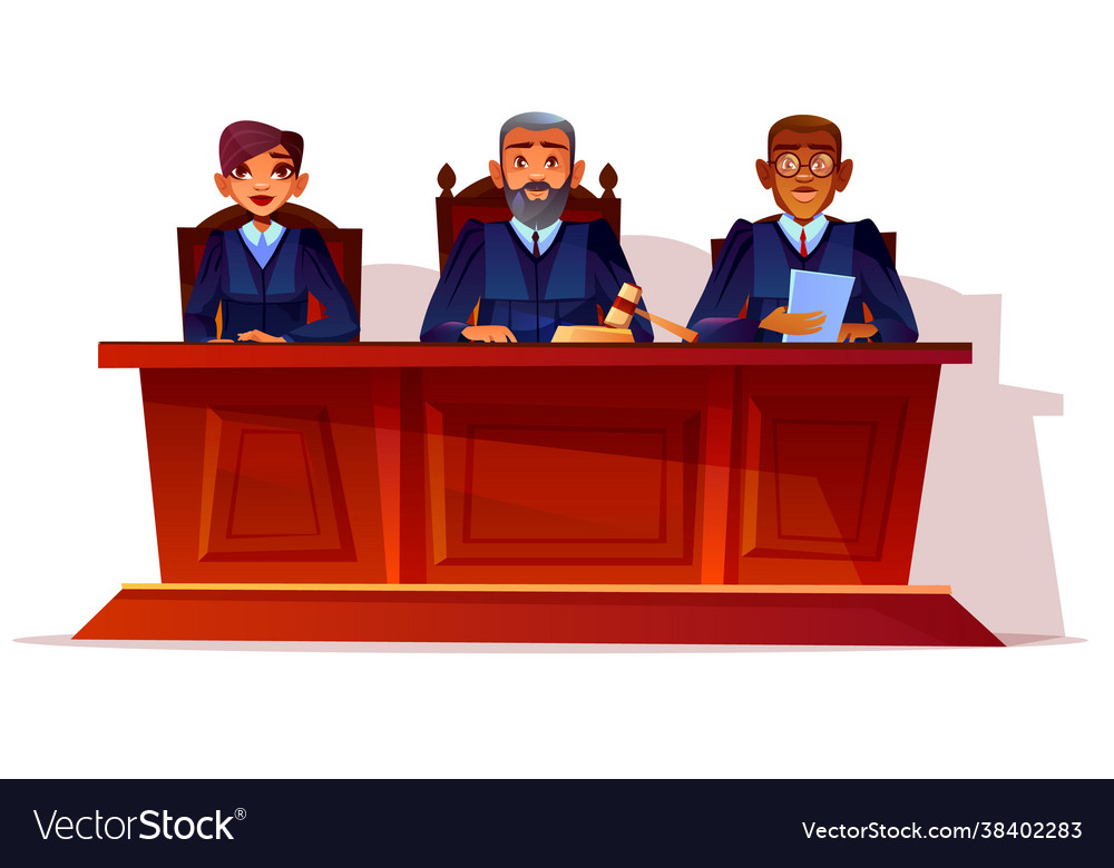 Judges at court hearing Royalty Free Vector Image