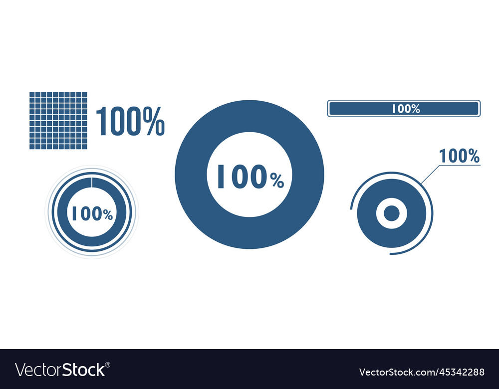 100 Percentage Infographic Set Hundred Circle Vector Image 100-percentage-infographic-set-hundred-circle-vector-image