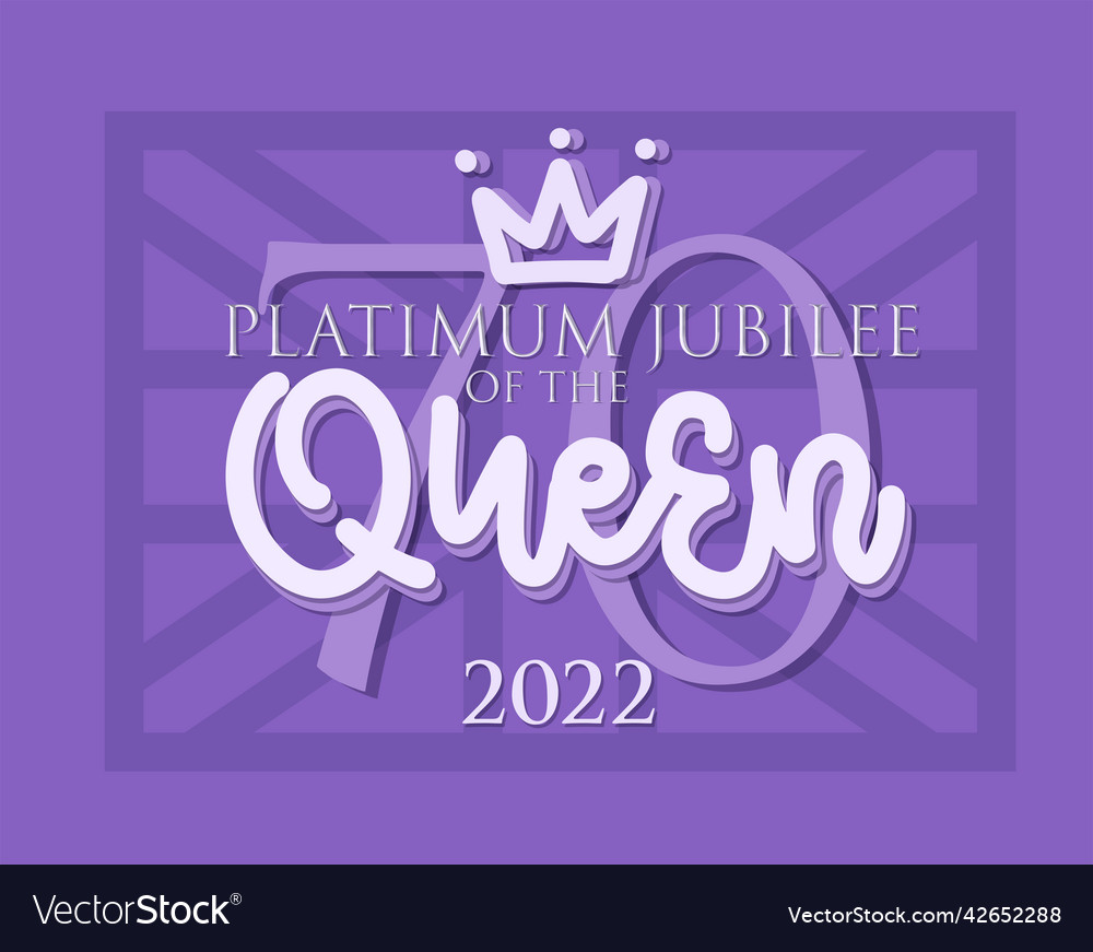 Banner of platinum jubilee the queen 2022 Vector Image