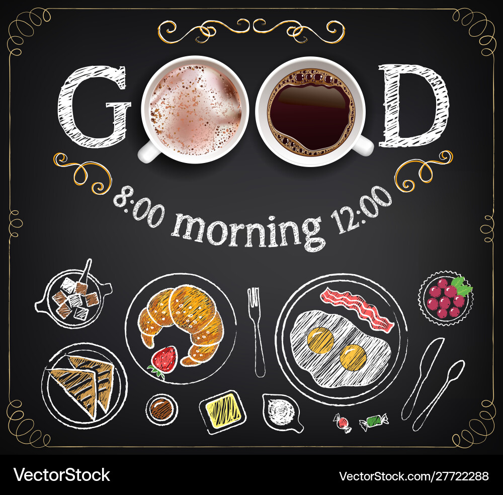 Collection breakfast food Royalty Free Vector Image