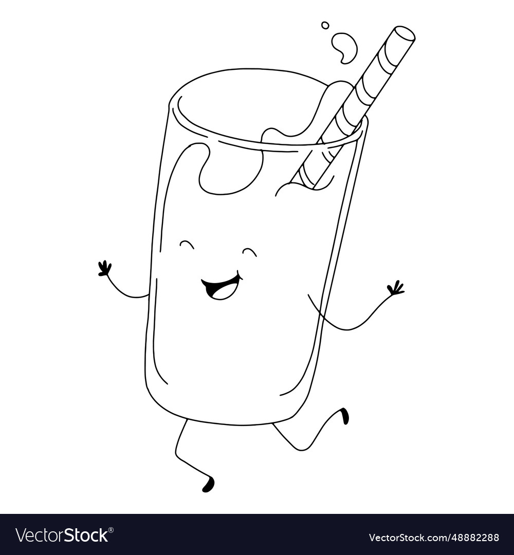 Happy milkshake stroke Royalty Free Vector Image